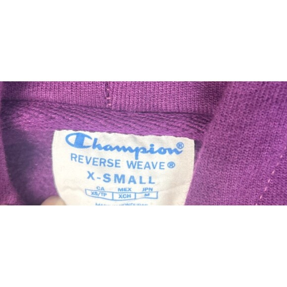 Champion Reverse Weave Hoodie Pullover Sweatshirt size XS Purple Women - Picture 4 of 7